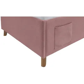 Sofa.de Polsterbettgestell mit USB-Anschluss ¦ rosa/pink ¦ Maße (cm): B: 100 H: 90