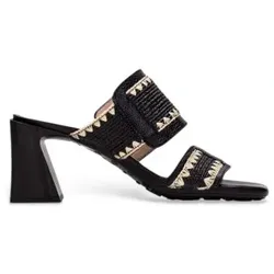 Hispanitas für Damen. HV253946 Ledersandalen Miami schwarz (38), 5 bis 8 cm, Keine, Lässig, Party