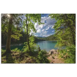 Wandbild ARTLAND "Eibsee", grün (farbe bild(er): grün), B:90cm H:60cm, Bilder, als Alubild, Outdoorbild, Leinwandbild in verschied. Größen