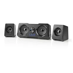 Nedis Gaming-Lautsprecher - Lautsprecherkanäle: 2.2 - Stromversorgung über USB - 3.5 mm Stecker - 48 W - LED - Lautstärke-Regler