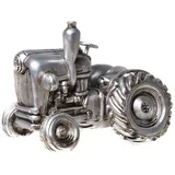 Ambiente Haus "Trecker, silberfarben", silber (altsilberfarben), B:16cm H:12cm T:12cm, Kautschuk, Spardosen, Sparschwein, Retro-Design, ideales Geschenk