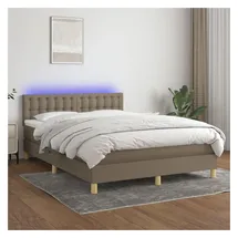 vidaXL Boxspringbett 140 x 200 cm Taupe