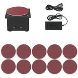 Mini-Tellerschleifer und elektrischer Schleifrollen-Kantenschärfer, 7 variable Geschwindigkeiten, DIY-Tisch-Polierschleifer zum Polieren von Holz,