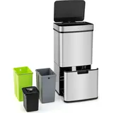 Costway Mülleimer 72 l Silber