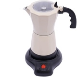 300ml Elektrische Kaffeemaschine 480W Espressokocher Elektrisch Espressokocher 6 Tassen Italia Mokka Kanne Geeignet für zu Hause im Café im Büro im Milchteeladen usw (CremeWeiß)