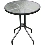 Mojawo Bistrotisch Balkontisch Gartentisch Anthrazit Glas/Metall Ø60 H70cm