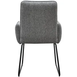 Svita ALBA 2er Set Esszimmerstühle Armlehnstuhl Polsterstuhl Stoffbezug Grau