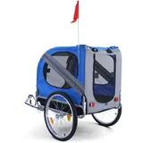 Fahrradanhänger Hundeanhänger klappbar für Haustiere bis 40Kg  Grau Blau