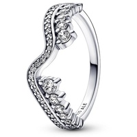 Pandora Fingerring Wellen Ring für Damen von PANDORA aus Sterlingsilber mit Zirkonia silberfarben 58