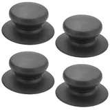 NJCXOLA 4 Stück Topfdeckelgriff, Topfgriff, Deckelknopf, Universal Deckelknauf, Deckelgriffknauf, Bakelit Ersatzdeckelknöpfe, mit Schraubenzubehör, für Topfdeckel, Kasserolle, Ersatzknöpfe (Schwarz)