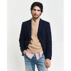 Gant für Herren. 8050213 Pullover mit Rundhalsausschnitt aus brauner Schafwolle, gestrickt mit Achten (XL), Lässig