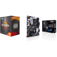 AMD Ryzen 5 5600X Box, Large + ASUS Prime B550-Plus Gaming Mainboard Sockel AM4