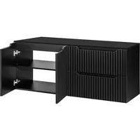 [en.casa] En.Casa, Waschbeckenunterschrank, Waschtisch Skelbolu 160x60x40 cm Schwarz