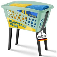 Gardissimo Wäschekorb Wäschesammler mit klappbaren Beinen 50L mint