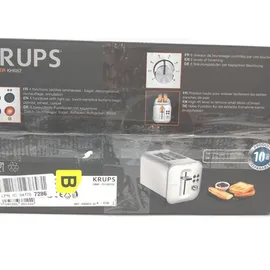 Krups KH682D Excellence Toaster 8 Bräunungsstufen, 4 Funktionen, 2 Scheiben Toaster, Anhebevorrichtung, herausnehmbare Krümelschublade, 850 Watt, gebürsteter Edelstahl