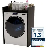 craftpak Waschmaschinenschrank, Schwarz, Holzwerkstoff, 66x97x48 cm, Waschküche, Waschmaschinenschrank