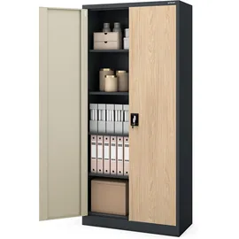 Jan Nowak Aktenschrank 195 x 90 x 40 cm Anthrazit/Eiche Sonoma