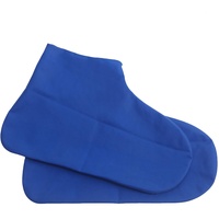 Tragbarer Silikon Schuhüberzug Wasserdicht Überschuhe wiederverwendbar Regenschutz für Schuhe für Herren Damen Kinder Regenüberschuhe (Blau, M (32-40))