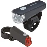 Prophete Fahrradbeleuchtung - LED-Scheinwerfer 15 Lux & LED-Rücklicht, inklusive Befestigungsmaterial