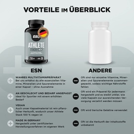 ESN Athlete Stack Men Förderung von sportlicher Leistung und Regeneration für Herren 210 KAP