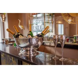 Edzard Champagnerkühler Cara, Edelstahl hochglanzpoliert, Durchmesser 40 cm, Höhe 21 cm