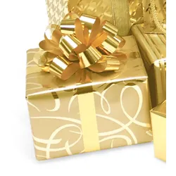 Clairefontaine Geschenkpapier Premium 80g, Rolle 50x0,70m, goldene Arabesken - Gold 211892C