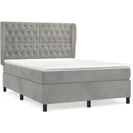 vidaXL Boxspringbett 140 x 200 cm Hellgrau