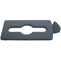 Recycling-Mix Deckeleinsatz mit einer Propelleröffnung für Rubbermaid Slim Jim Recycling-Station | HxBxT 1,3x20,3x42cm | Grau von PROREGAL