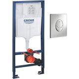 Grohe Rapid SL 2-in-1 Set für Wand-WC, 1, 13 M, 2-in-1 Set mit Betätigungsplatte Skate Air in Chrom, 38763001