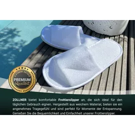 ZOLLNER 10er Set Frottierslipper offen, Universalgröße, weiß - Weiß