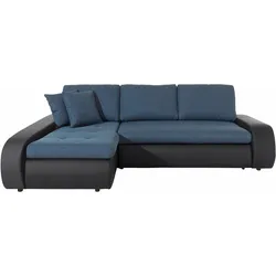 Ecksofa TRENDMANUFAKTUR "Indie, L-Form", schwarz (schwarz, aqua), B:269cm H:86cm T:169cm, Sofas, wahlweise XL oder XXL