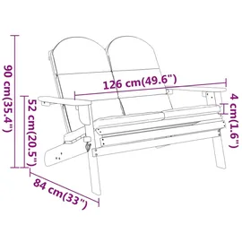 vidaXL Adirondack 126 x 51 x 90 cm Braun