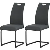 xonox.home Schwingstuhl Hanna 2er Set anthrazit schwarz Webstoff B/H/T: ca. 43x98x59 cm – anthrazit, schwarz