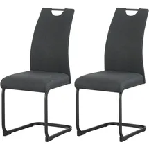 xonox.home Schwingstuhl Hanna 2er Set anthrazit schwarz Webstoff B/H/T: ca. 43x98x59 cm – anthrazit, schwarz