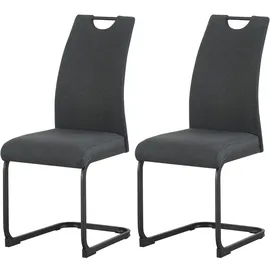 xonox.home Schwingstuhl Hanna 2er Set anthrazit schwarz Webstoff B/H/T: ca. 43x98x59 cm – anthrazit, schwarz