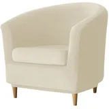 Sesselbezug Sesselüberwurf Samt Sesselschoner 2 Stück Sesselhusse für Tullsta Schonbezüge für Cocktailsessel Stretch Reis beige