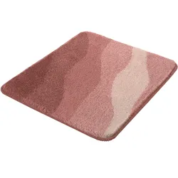 Badematte KLEINE WOLKE "Malena", rosa (hellrosa), H:20mm, Polyacryl, Badematten, Badteppich, modernes Wellen Design, Farbverlauf, waschbar