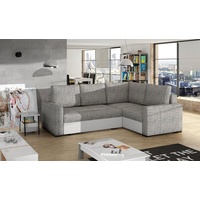 JVmoebel Ecksofa, Design Ecksofa Schlafsofa Bettfunktion Couch Leder grau