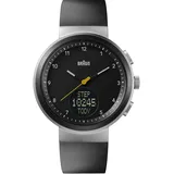 Braun analoge Quarzuhr mit digitaler Anzeige mit Kalender und Schrittzähler, schwarzes Zifferblatt und schwarzes Silikonkautschukarmband, 45 mm Edelstahlgehäuse, Modell BN0299NBKBKG