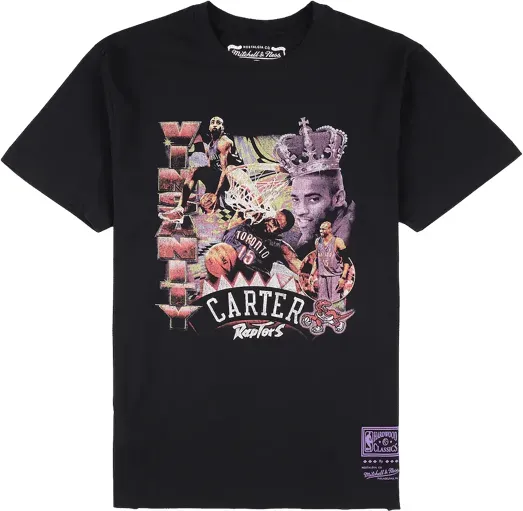 Mitchell and Ness Toronto Raptors NBA Player Retro Photo Vince Carter T-Shirt Schwarz