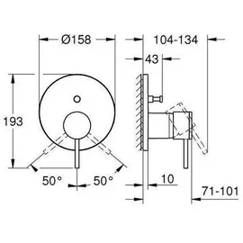 Grohe Atrio UP-Wannen-Einhebelmischer, hard graphite gebürstet