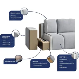 masseno Ecksofa MODENZA Polyester 2-Sitzer Creme