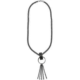 FIRETTI Y-Kette Rough Rings grau / Metall