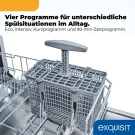 Exquisit GSP59109-451D Unterbau-Geschirrspüler (freistehend, 598 mm, Silber)