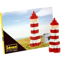 IDENA Postkarte Leuchtturm mit einem 3D Modellbauset mit 72
