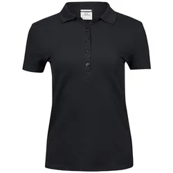 Tee Jays  Damen Stretch Poloshirt Mila in Schwarz, Gr. S