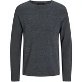 JACK & JONES Hill Knit Crew Pullover Dark Grey Melange XL