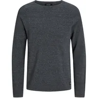 JACK & JONES Hill Knit Crew Pullover Dark Grey Melange XL