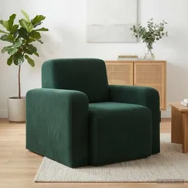 vidaXL Relaxsessel Dunkelgrün Samt 47,5 x 69 x 69 cm Grün mit Rollen