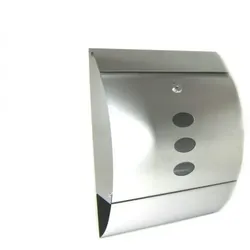 Airbrush-City Briefkasten aus Edelstahl mit Sichtfenster und Zeitungsrolle im modernem Design Modell 2211 *** Aktions Artikel